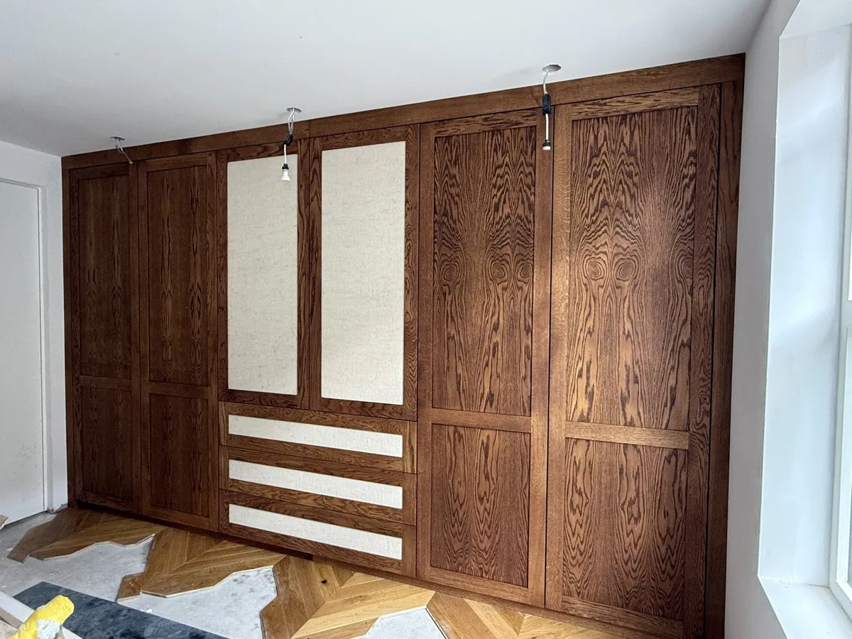 A Walk in the Park, the stained crown-cut oak wardrobe
