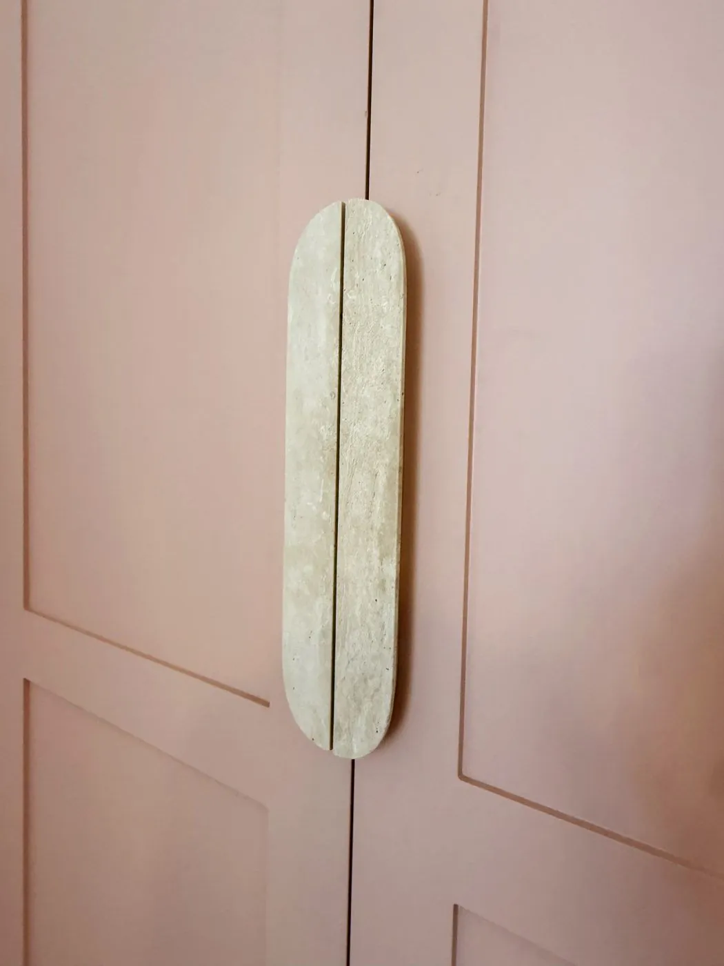 A Walk in the Park, the pink studio wardrobe and its stone handle