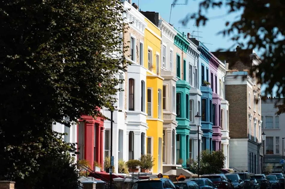 Painted houses in Notting Hill