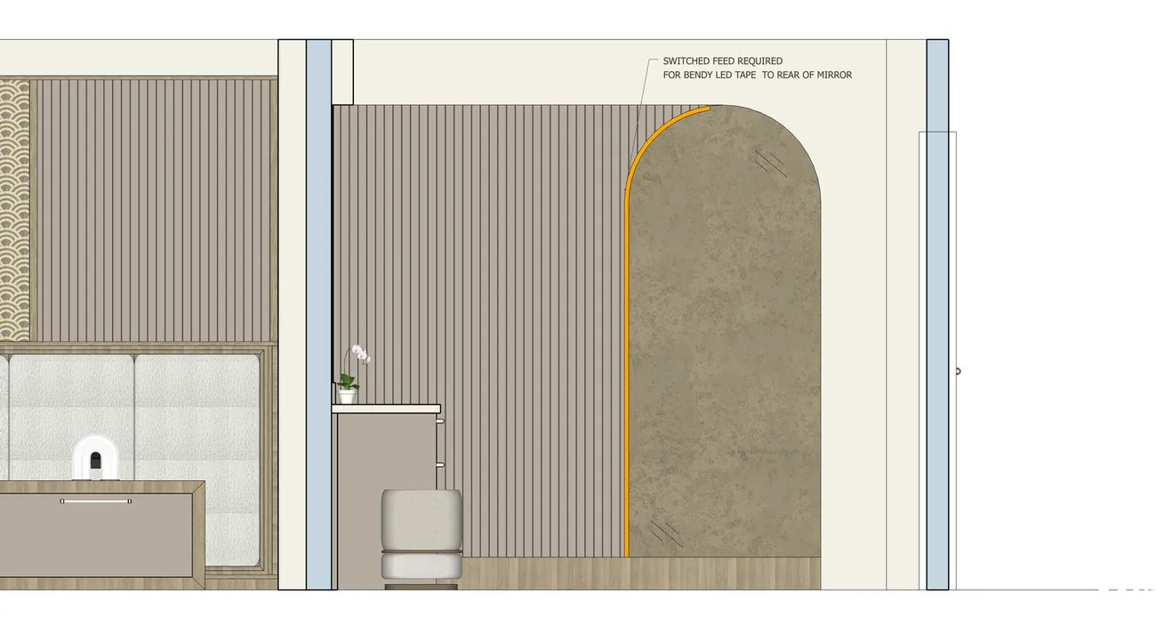 Suite Escape, The dressing arch elevation