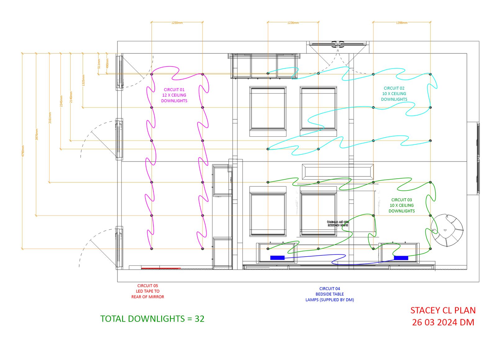 Suite Escape, The lighting plan